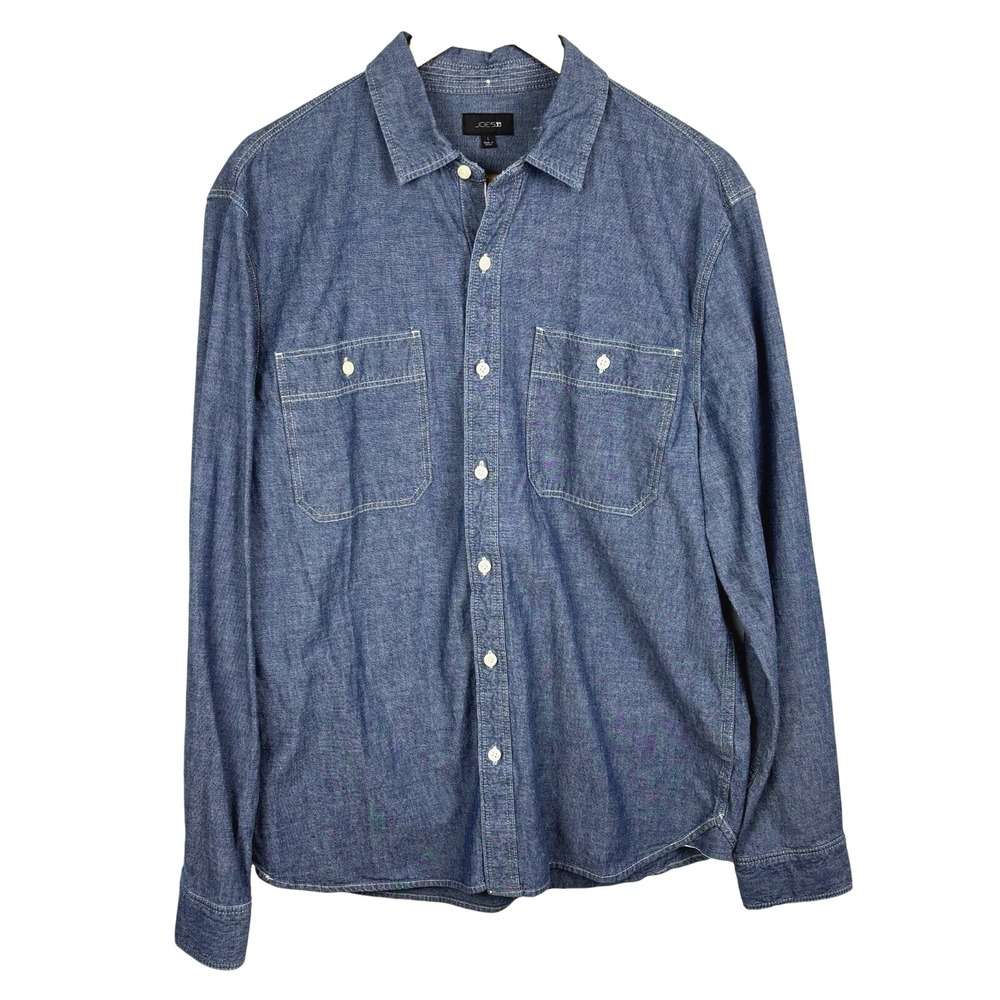 Joe's Jeans Mens Long sleeve Button Up Shirt Sz L Preppy Classic Ranch Western
